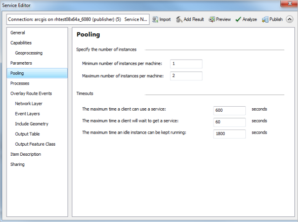 Specifying the number of instances and timeout service values Specifying the number of instances and timeout service values