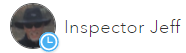 A badge displays on the thumbnail of a user from another organization who has not accepted your invitation. A badge displays on the thumbnail of a user from another organization who has not accepted your invitation.